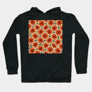 Texas Wildflower Collage Print in Orange and Yellow Hoodie